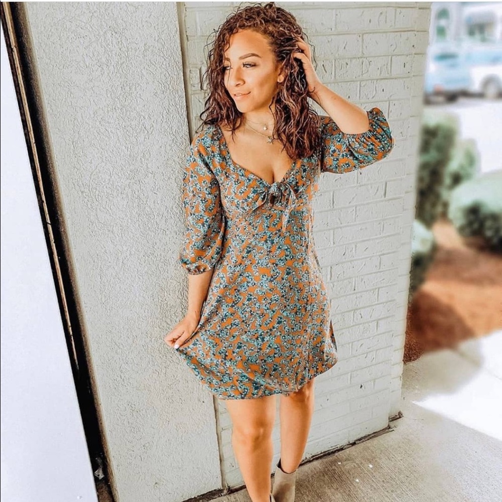 Pink Lily Lead‎ Me Home Floral Dress